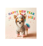 チワワ 2026年 あけおめ 馬 年賀状（個別スタンプ：28）
