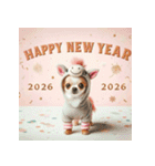 チワワ 2026年 あけおめ 馬 年賀状（個別スタンプ：36）