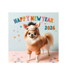 チワワ 2026年 あけおめ 馬 年賀状（個別スタンプ：37）