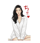 美女スタンプ 年末年始と通常挨拶（個別スタンプ：3）