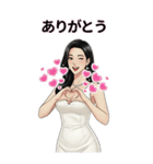 美女スタンプ 年末年始と通常挨拶（個別スタンプ：7）