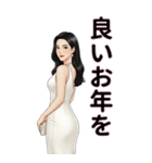 美女スタンプ 年末年始と通常挨拶（個別スタンプ：27）