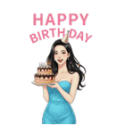 美女スタンプ 年末年始と通常挨拶（個別スタンプ：28）