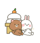 飛び出す！ぽてクマ＆ぽてウサの年末年始（個別スタンプ：16）