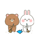 飛び出す！ぽてクマ＆ぽてウサの年末年始（個別スタンプ：24）