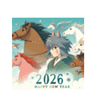 ファンタジー 2026年 あけおめ 馬 年賀状（個別スタンプ：2）