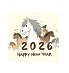 ファンタジー 2026年 あけおめ 馬 年賀状（個別スタンプ：3）