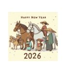 ファンタジー 2026年 あけおめ 馬 年賀状（個別スタンプ：4）