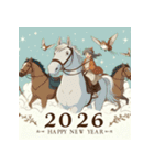 ファンタジー 2026年 あけおめ 馬 年賀状（個別スタンプ：8）