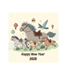 ファンタジー 2026年 あけおめ 馬 年賀状（個別スタンプ：9）