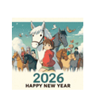 ファンタジー 2026年 あけおめ 馬 年賀状（個別スタンプ：10）