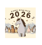 ファンタジー 2026年 あけおめ 馬 年賀状（個別スタンプ：16）