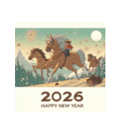 ファンタジー 2026年 あけおめ 馬 年賀状（個別スタンプ：17）