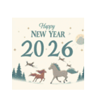 ファンタジー 2026年 あけおめ 馬 年賀状（個別スタンプ：21）