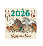 ファンタジー 2026年 あけおめ 馬 年賀状（個別スタンプ：25）