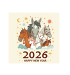 ファンタジー 2026年 あけおめ 馬 年賀状（個別スタンプ：29）