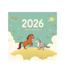 ファンタジー 2026年 あけおめ 馬 年賀状（個別スタンプ：30）