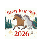 ファンタジー 2026年 あけおめ 馬 年賀状（個別スタンプ：31）