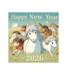 ファンタジー 2026年 あけおめ 馬 年賀状（個別スタンプ：32）