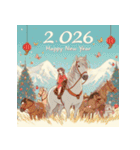 ファンタジー 2026年 あけおめ 馬 年賀状（個別スタンプ：33）