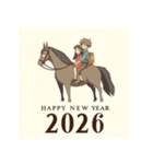 ファンタジー 2026年 あけおめ 馬 年賀状（個別スタンプ：34）