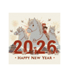 ファンタジー 2026年 あけおめ 馬 年賀状（個別スタンプ：36）