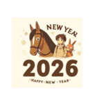 ファンタジー 2026年 あけおめ 馬 年賀状（個別スタンプ：39）
