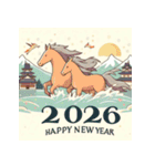 ファンタジー 2026年 あけおめ 馬 年賀状（個別スタンプ：40）
