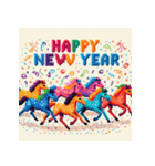 ピクセルアート 2026年 あけおめ 馬 年賀状（個別スタンプ：25）