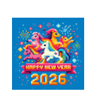 ピクセルアート 2026年 あけおめ 馬 年賀状（個別スタンプ：29）