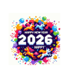 ピクセルアート 2026年 あけおめ 馬 年賀状（個別スタンプ：33）