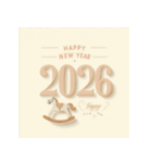木馬 2026年 あけおめ 馬 年賀状（個別スタンプ：8）