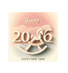 木馬 2026年 あけおめ 馬 年賀状（個別スタンプ：9）