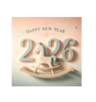 木馬 2026年 あけおめ 馬 年賀状（個別スタンプ：24）