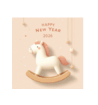 木馬 2026年 あけおめ 馬 年賀状（個別スタンプ：32）