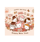 キュート 2026年 あけおめ 馬 年賀状（個別スタンプ：1）