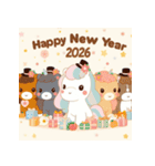 キュート 2026年 あけおめ 馬 年賀状（個別スタンプ：8）