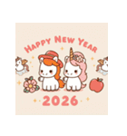 キュート 2026年 あけおめ 馬 年賀状（個別スタンプ：10）