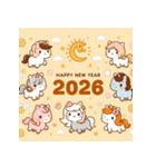 キュート 2026年 あけおめ 馬 年賀状（個別スタンプ：19）