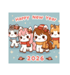 キュート 2026年 あけおめ 馬 年賀状（個別スタンプ：38）