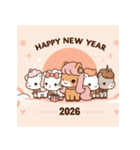 キュート 2026年 あけおめ 馬 年賀状（個別スタンプ：39）