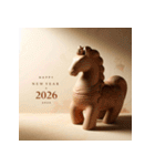 埴輪 2026年 あけおめ 馬 年賀状（個別スタンプ：26）