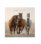 リアル 2026年 あけおめ 馬 年賀状（個別スタンプ：19）