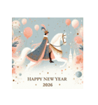 王子様 2026年 あけおめ 馬 年賀状（個別スタンプ：9）