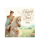王子様 2026年 あけおめ 馬 年賀状（個別スタンプ：13）