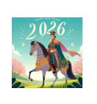 王子様 2026年 あけおめ 馬 年賀状（個別スタンプ：15）