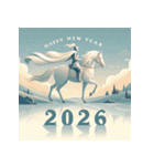 王子様 2026年 あけおめ 馬 年賀状（個別スタンプ：21）