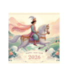 王子様 2026年 あけおめ 馬 年賀状（個別スタンプ：31）