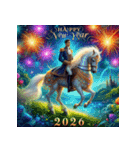 王子様 2026年 あけおめ 馬 年賀状（個別スタンプ：32）