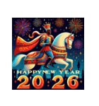 王子様 2026年 あけおめ 馬 年賀状（個別スタンプ：35）